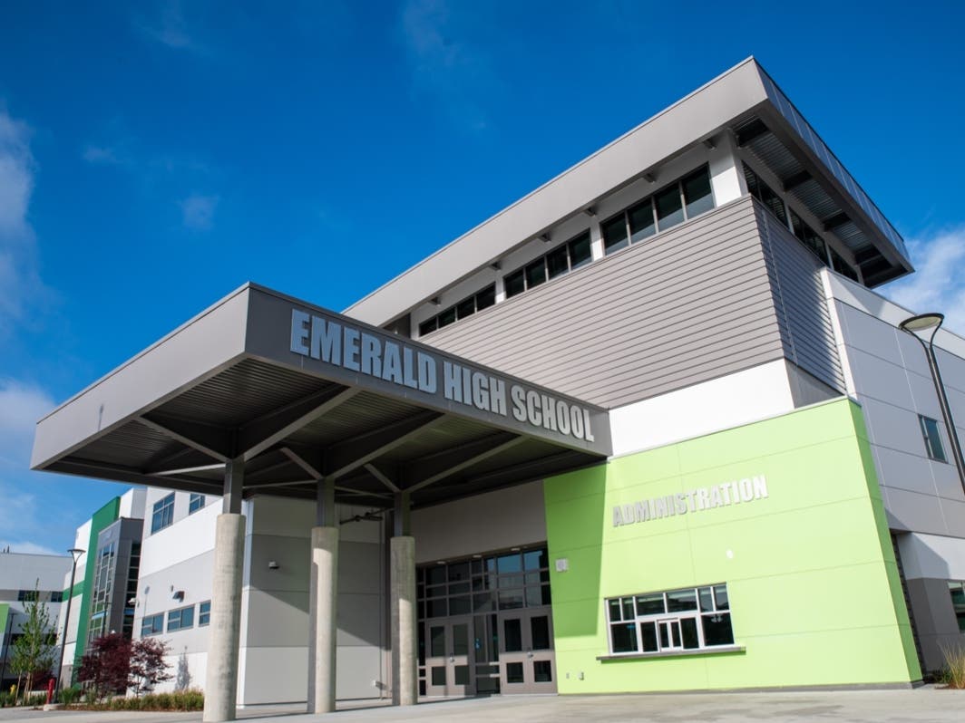 Dublin's new $374 million Emerald High School welcomed its first 950 students Tuesday, becoming the first new high school to open in Alameda County in 50 years.