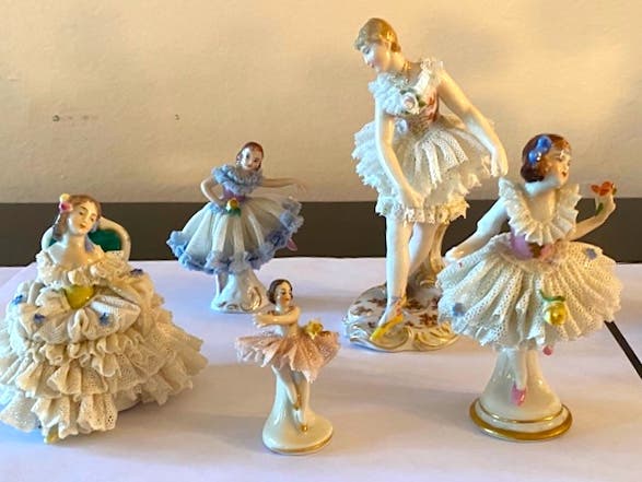 Looking for a new home --25 Antique Dresden Figurines