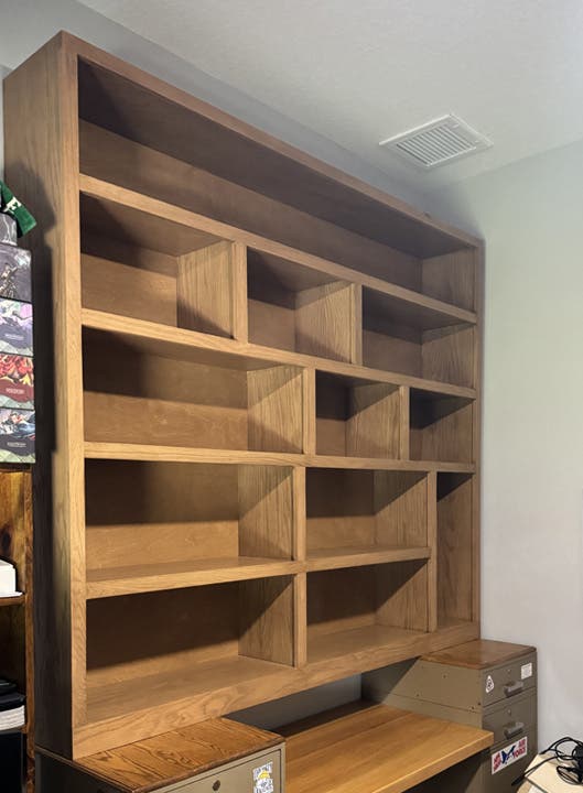 Custom Shaker Open Bookcase with Removable Cubby Platform Extension