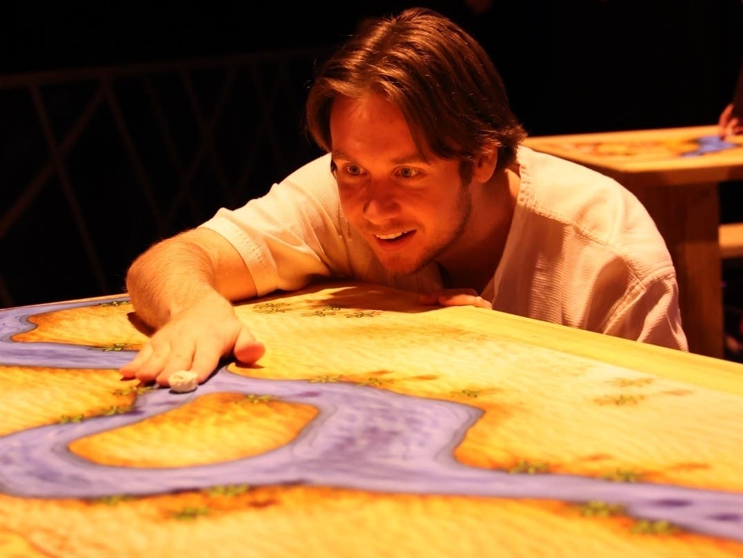 Actor Matt Keeley, shown in a 2023 performance, will be back for Northbrook Theatre for Young Audiences' production of "Across the Sand," an interactive retelling of the Passover story.