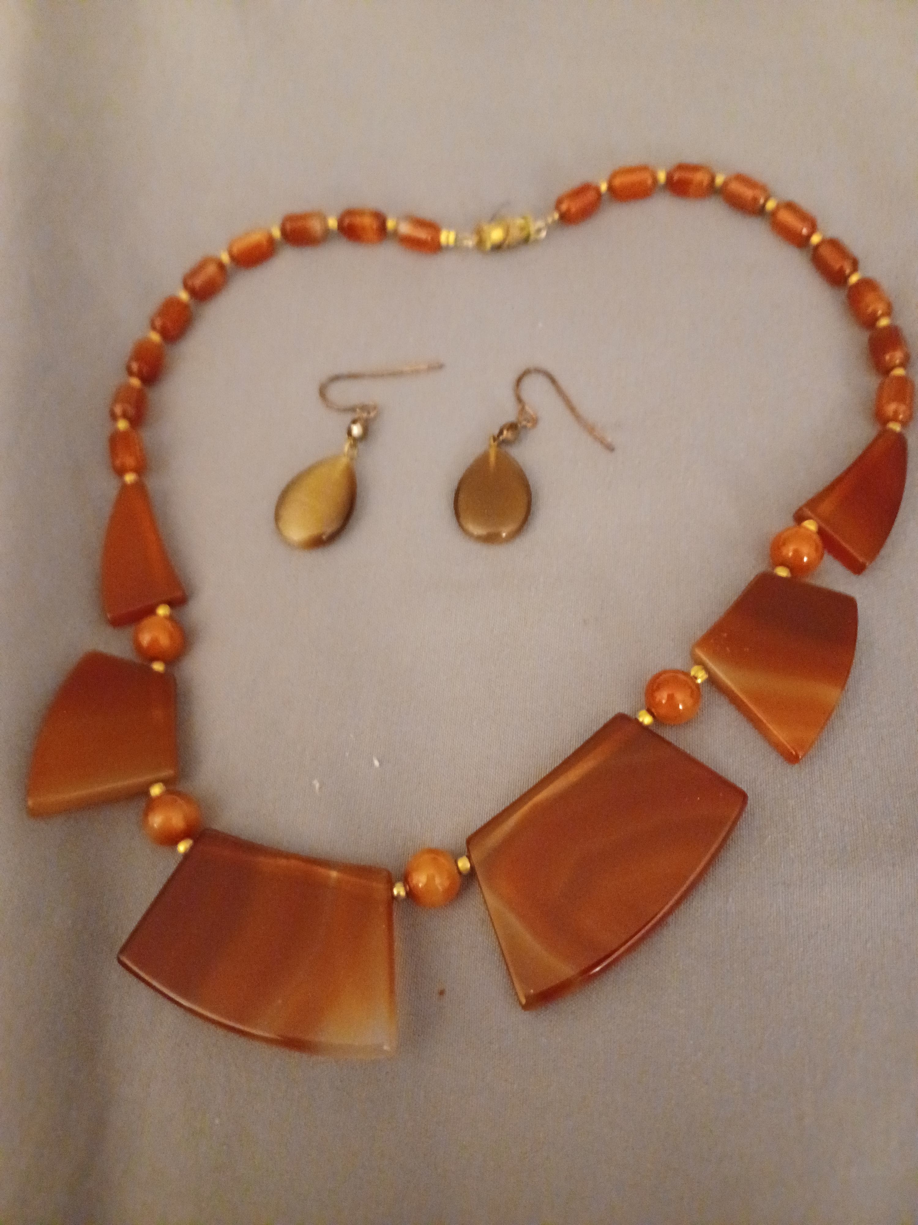 Complete moving sale - $25.  Gemstone necklace from South America with earrings