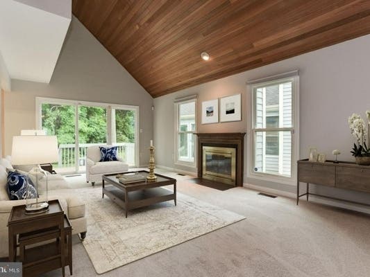 Wooden Ceiling, Cozy Fireplace Spruce Up Annapolis Home Seeking $450K