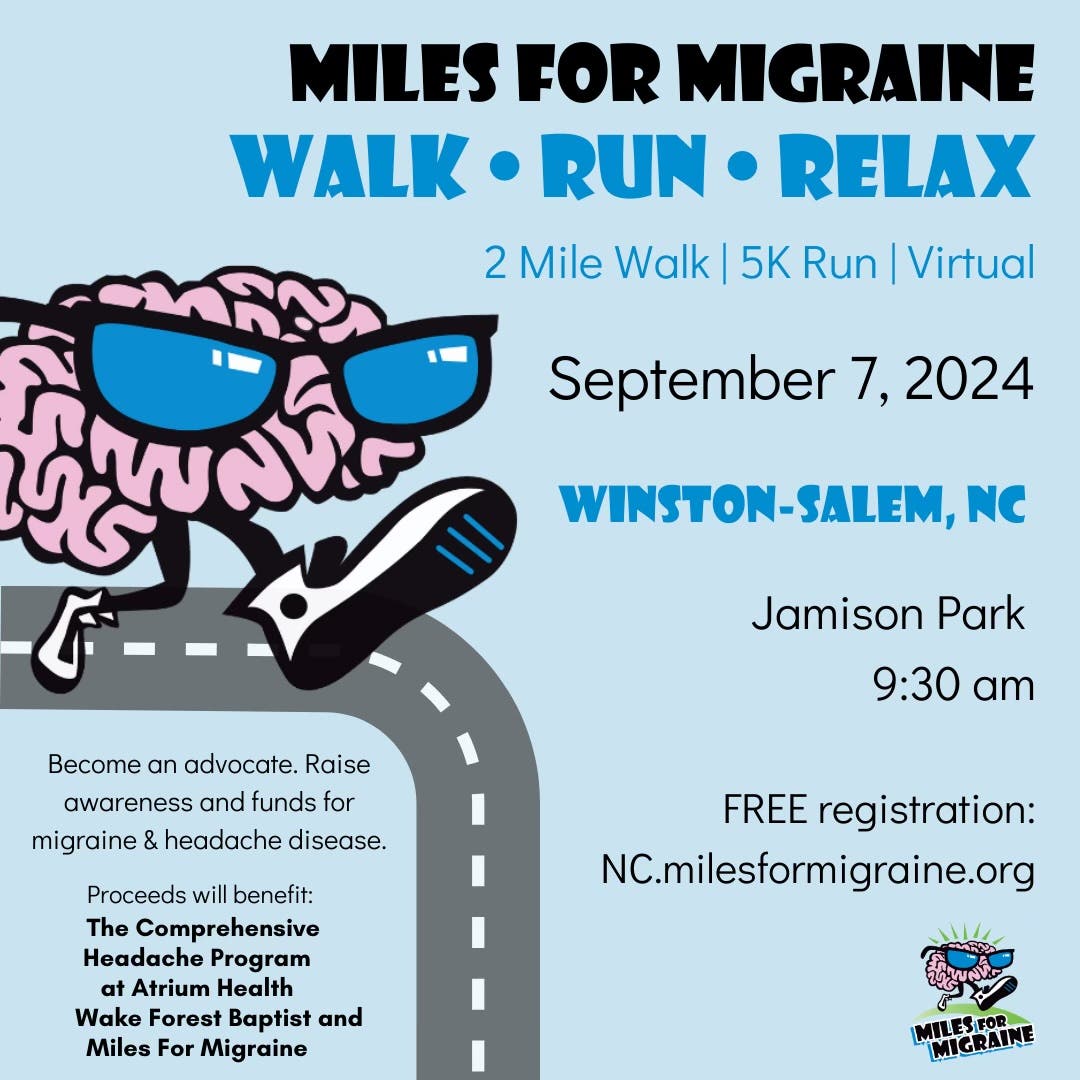 Miles for Migraine North Carolina 