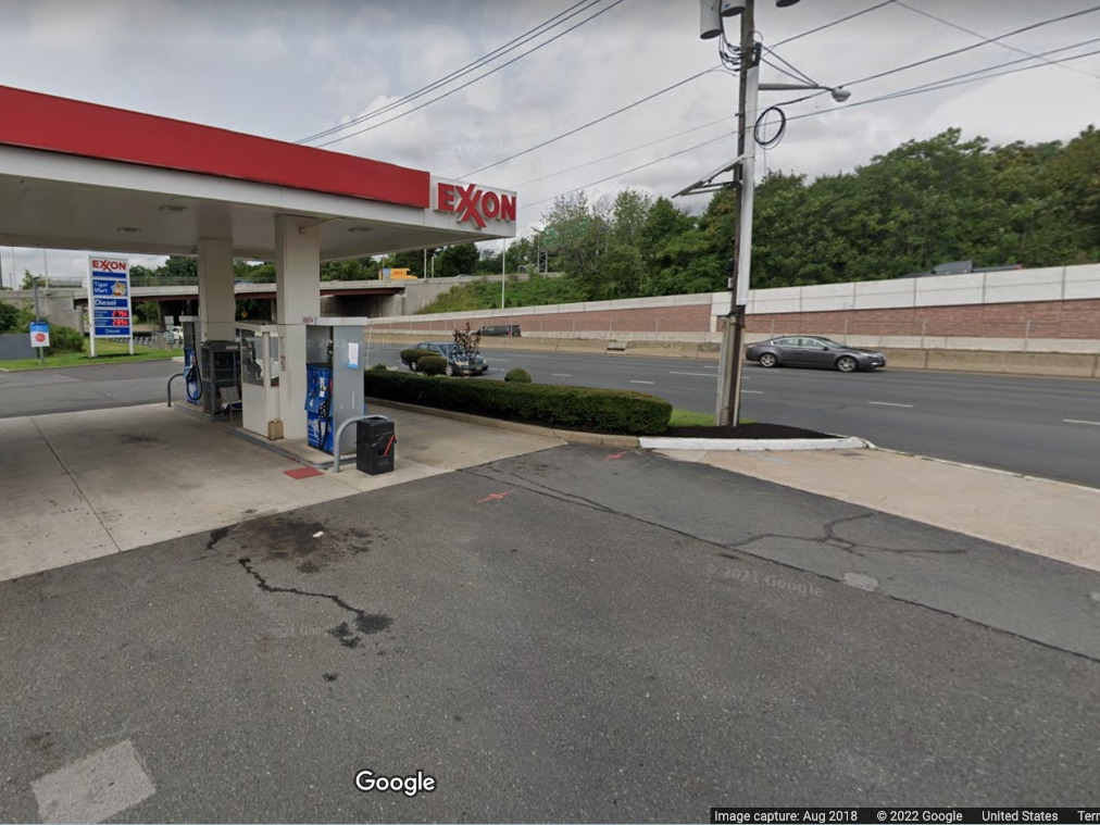 The Circle Exxon, at 34 Rt. 1 North in New Brunswick, right by the Rt. 18 ramp.