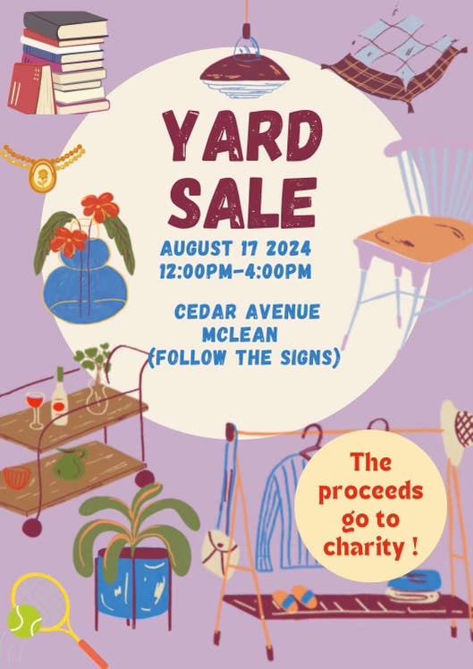 McLean Teens Host Charity Yard Sale This Saturday!