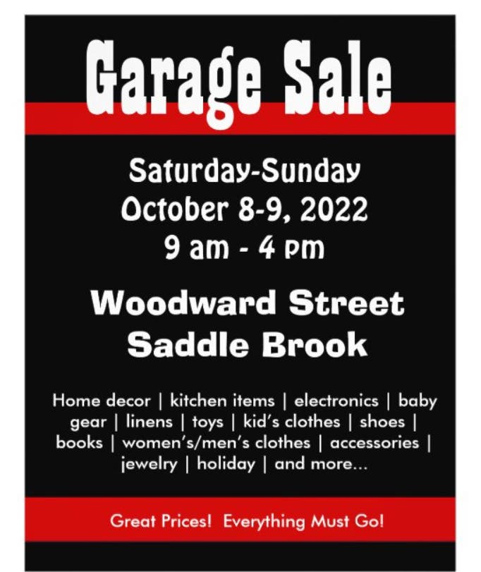 Garage Sale   Saturday-Sunday   October 8-9     9am - 4pm