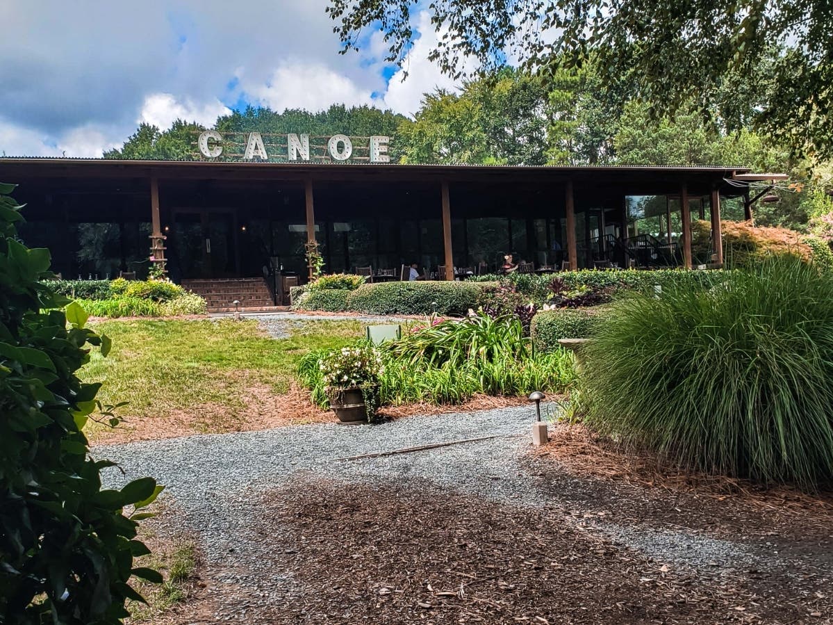 We chose Canoe restaurant on the Chattahoochee River in Vinings for a wonderful anniversary lunch. We enjoyed fabulous food at a BOGO price as compared to dinner pricing.