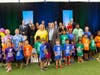 Rob and Karen Hale celebrate the naming of the Hale Family YMCA with South Shore YMCA leadership team, campers and staff, Mayor Thomas Koch, Governor Charlie Baker and First Lady Lauren Baker