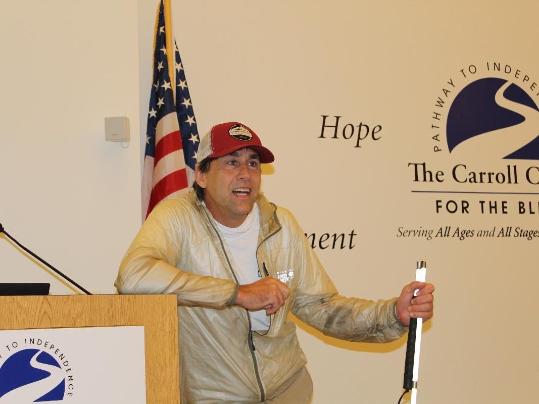 ​ On July 10, the Carroll Center for the Blind​ hosted a special visit by Erik Weihenmayer​, a world-class adventurer, author and motivational speaker who was the first blind person to reach the summit of Mount Everest in 2001. ​