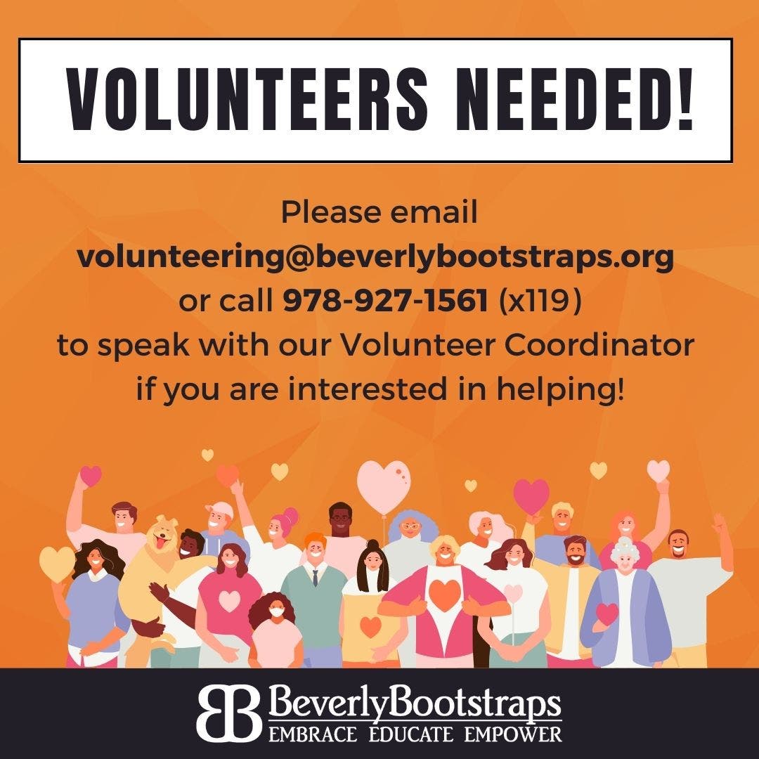 Beverly Bootstraps is seeking Volunteer Assistant Babysitters!