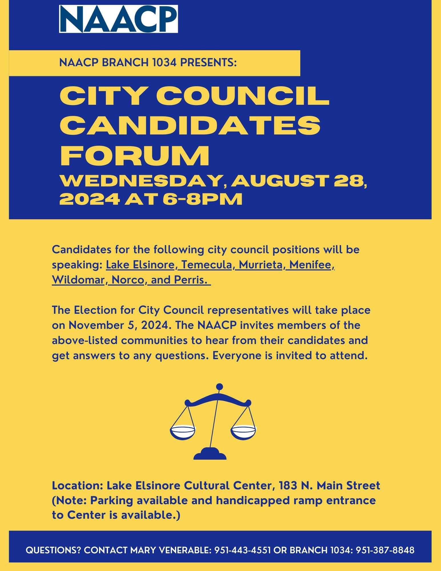 NAACP Branch 1034 City Council Candidates Forum