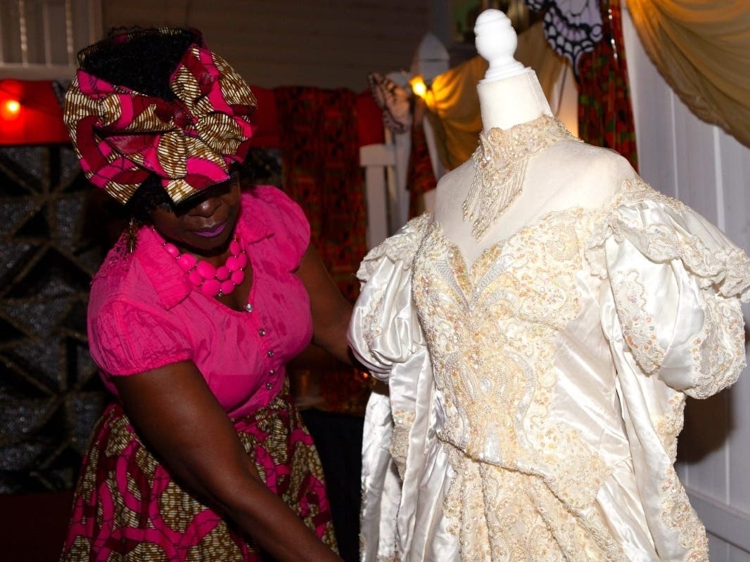 Designers prepare costumes at the Flatbush mas camp for J’Ouvert musical performers 2J Friends, Aug. 2, 2024. 