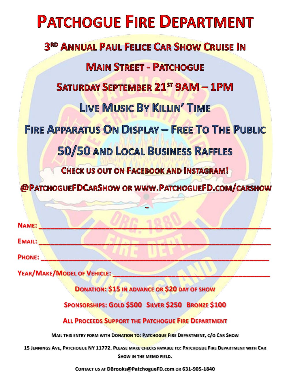 Patchogue Fire Department 3rd Annual Paul Felice Car Show