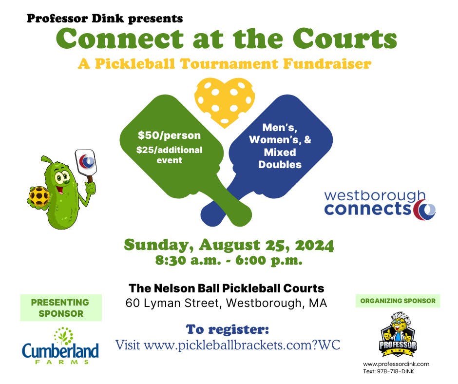 First Annual Pickleball Tournament to Benefit Westborough Connects