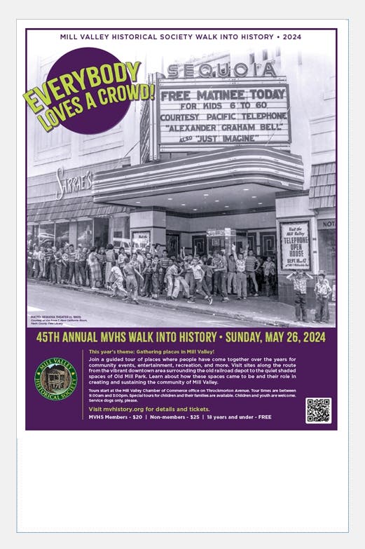 Mill Valley Historical Society's Annual Walk Into History on May 26