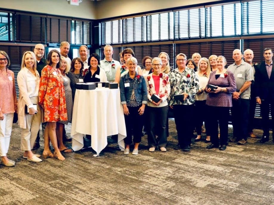 Lakeville Area Schools on Wednesday held a dinner for the employees who announced they will be retiring at the end of the school year. The event was held at Brackett's Crossing Country Club in Lakeville. 