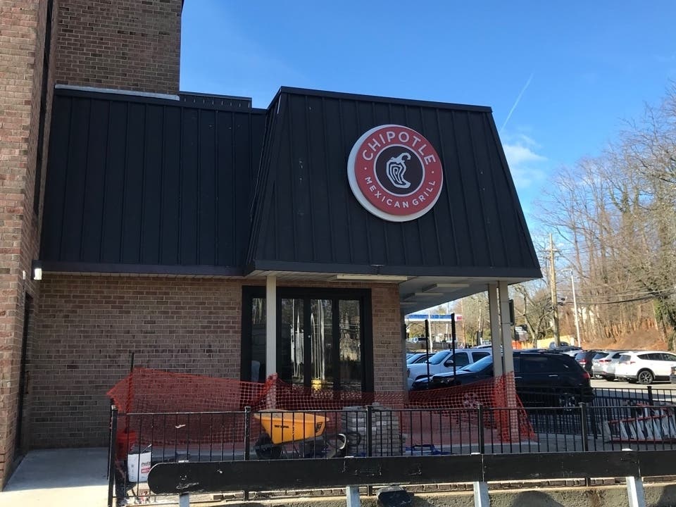 Patio seating requires a hardhat right now, but company officials say your table will be ready next month. 