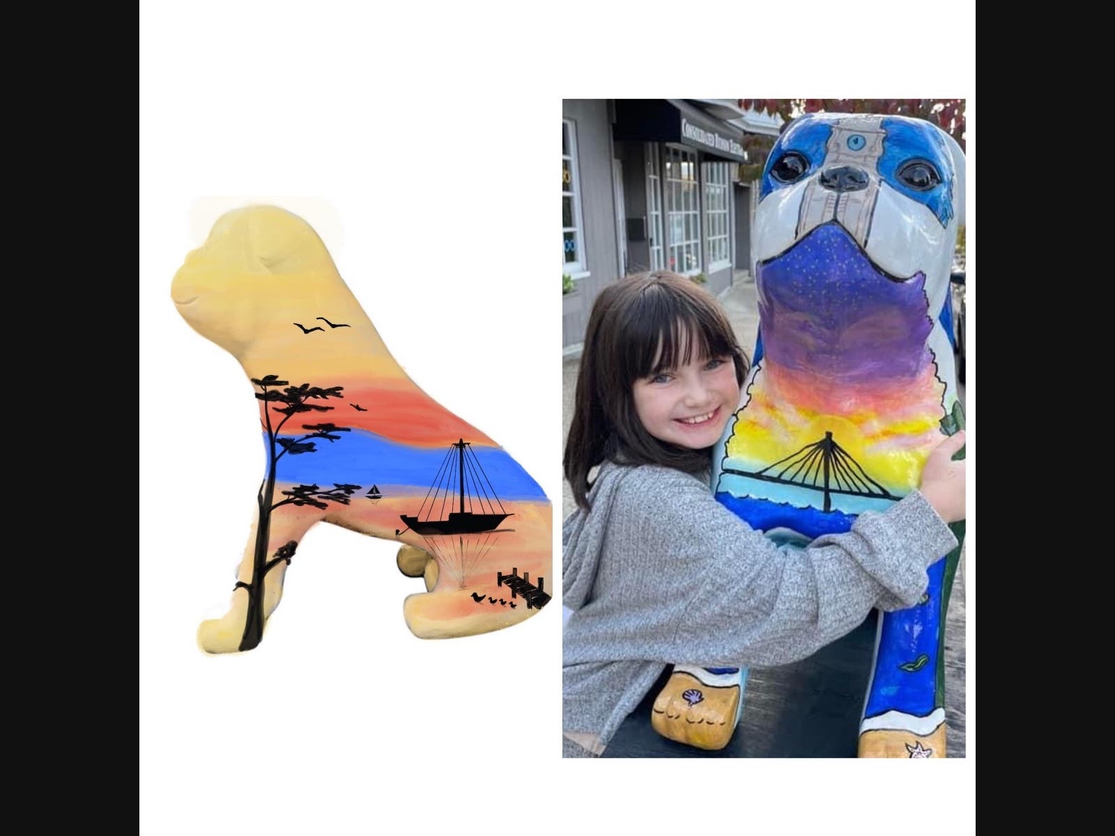 The bulldogs, which are easily accessible from the Irvington train station, were painted by artists in the lower Hudson Valley, including members of the Main Street School Art Club.