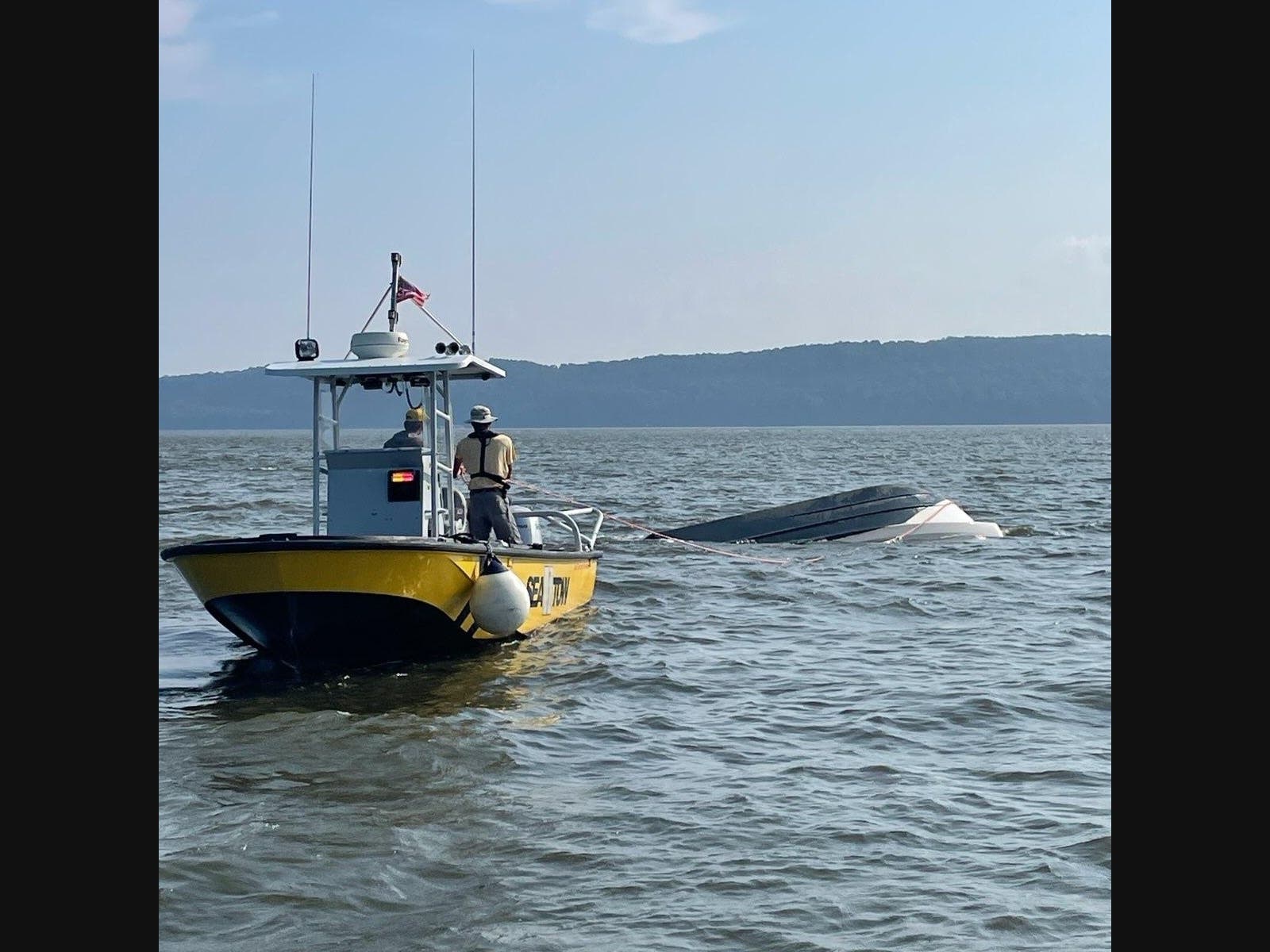 Police say the situation had developed very quickly. The vessel began taking on water rapidly and capsized as the operator turned to head toward shore. 