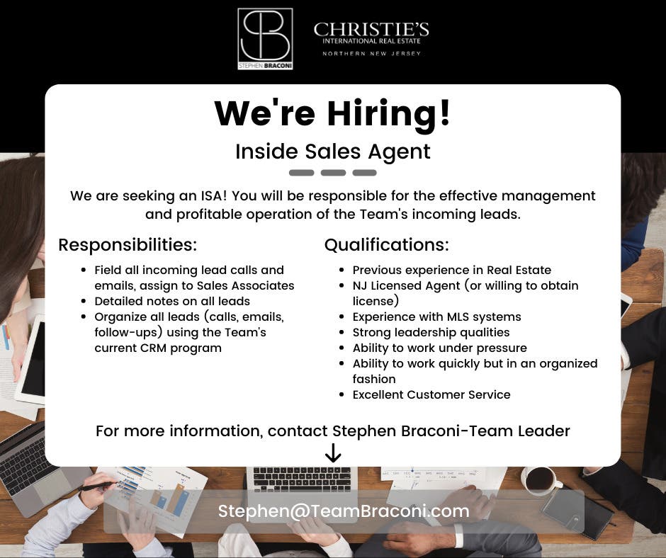 Team Braconi at Christie's International Real Estate is hiring