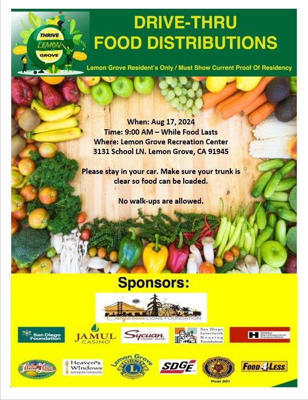 Lemon Grove Drive-Thru Food Distribution 