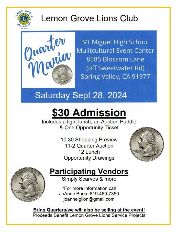 Lemon Grove Lions Quartermania Fundraiser