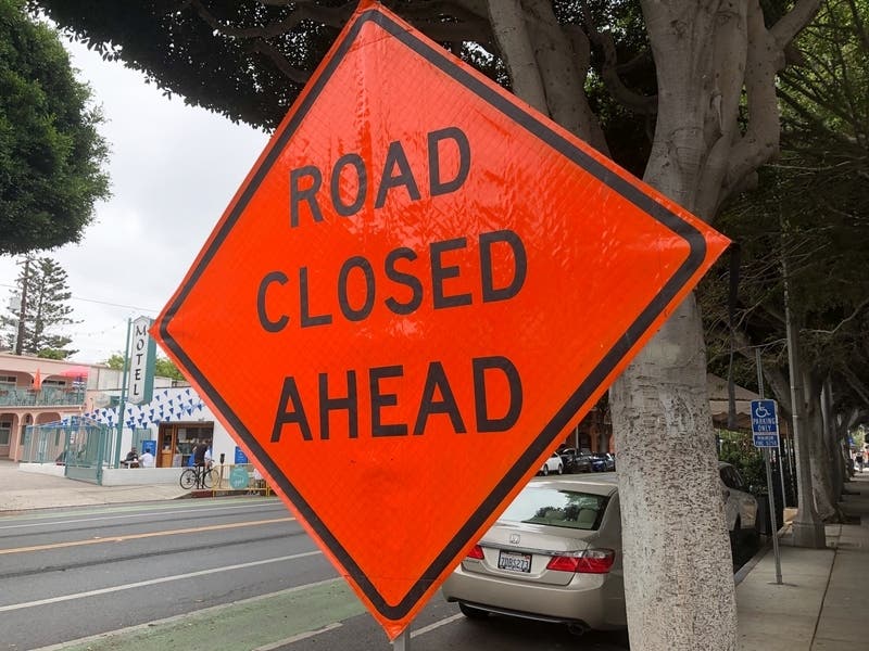 A portion of Route 71 in Manasquan was closed Tuesday morning due to flooding. 