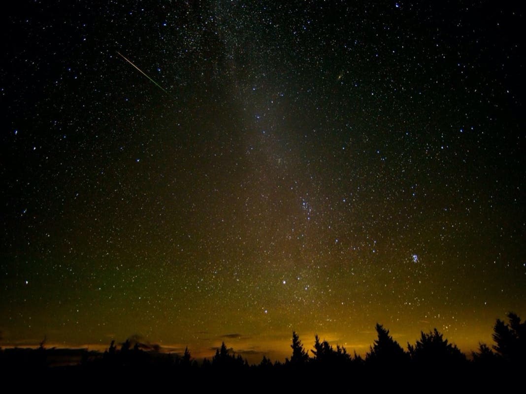 In this 30-second exposure, a shooting star from the Perseid meteor shower peaks across the sky. The Perseids, always a summer favorite in Oswego, intersect with the Delta Aquariids.