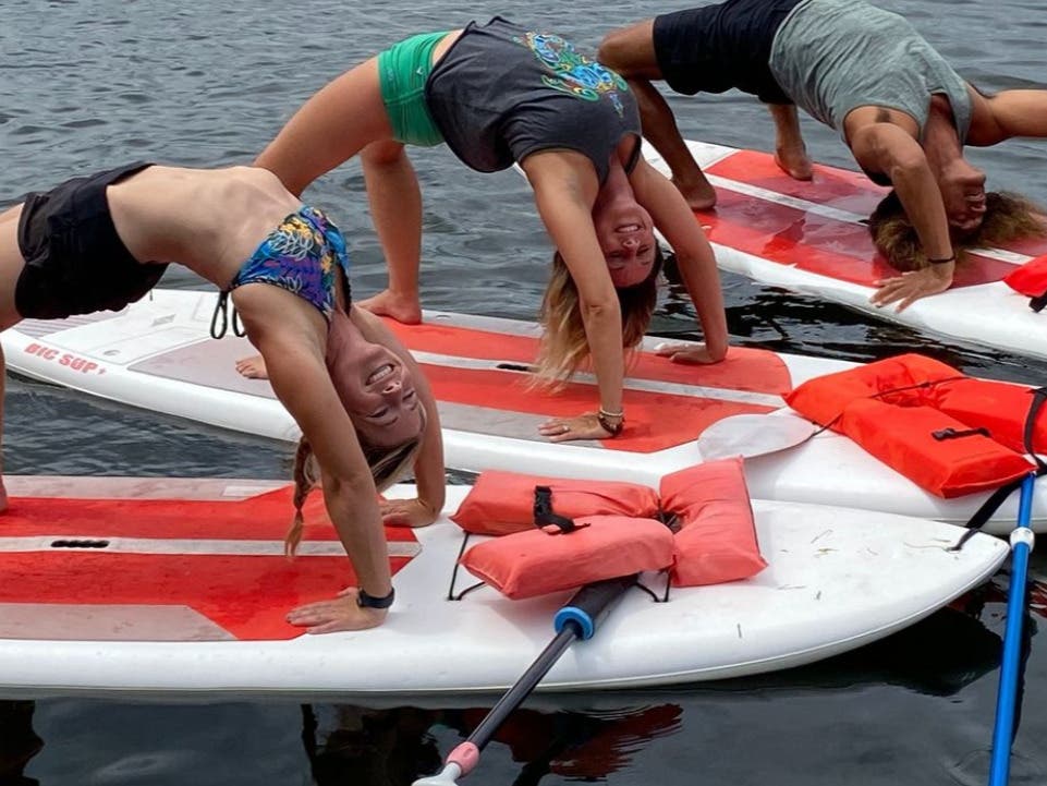 Paddle Board Yoga on Pewaukee Lake