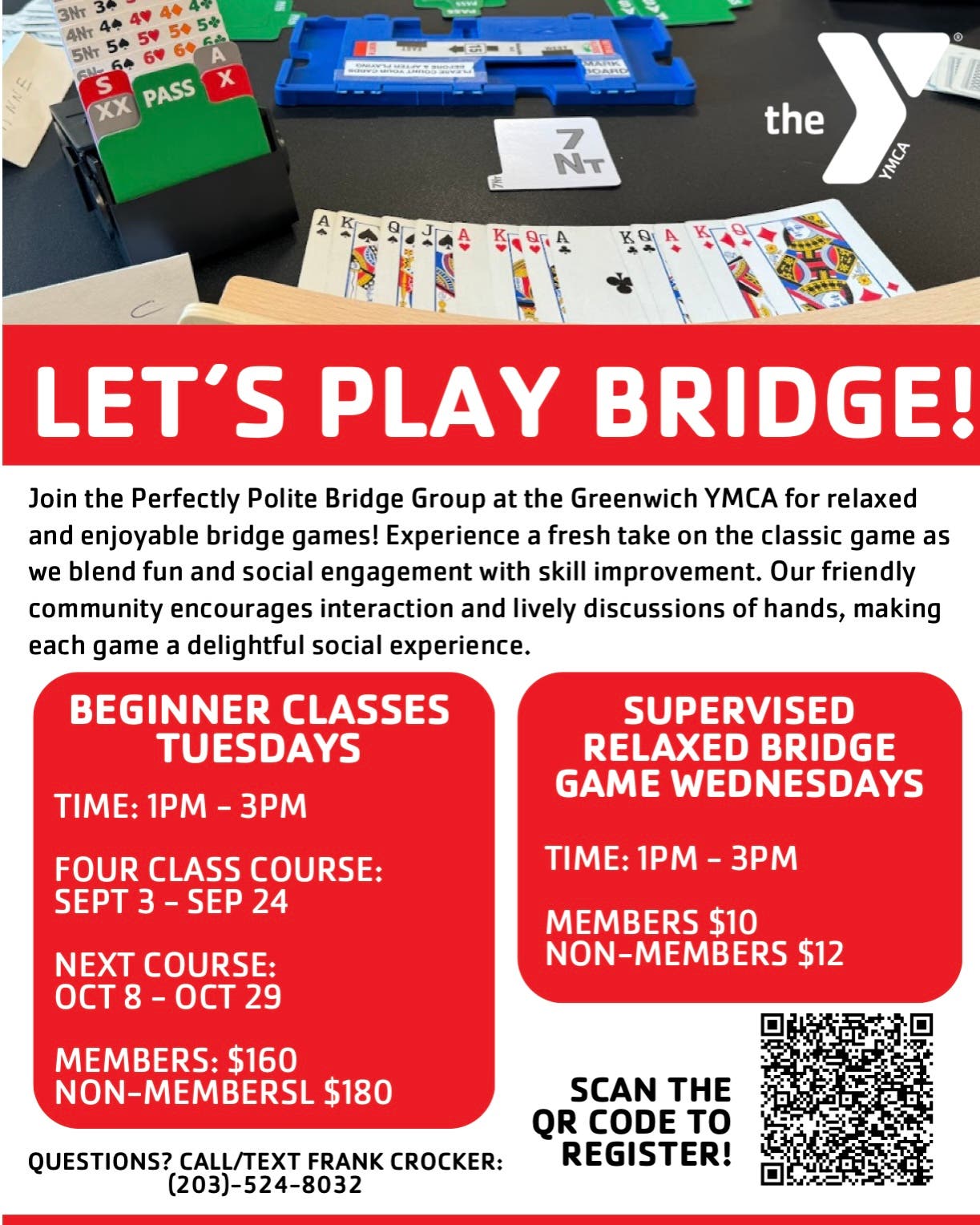 Greenwich YMCA Beginner Bridge Classes