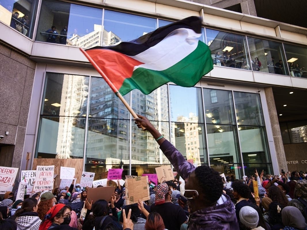 Photographed: A pro-Palestinian rally at Hunter College. Brooklyn College was "absolute madness" Thursday during a tense pro-Palestinian rally amid growing tension citywide.