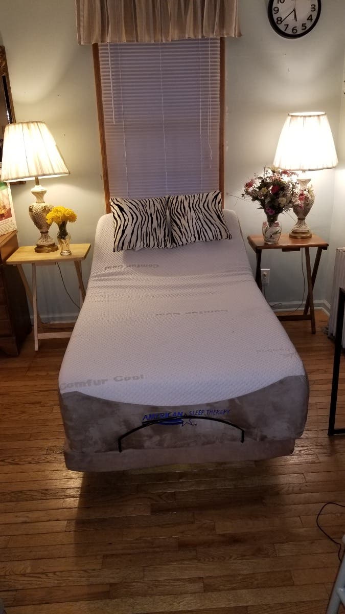 Adjustable twin bed with massage