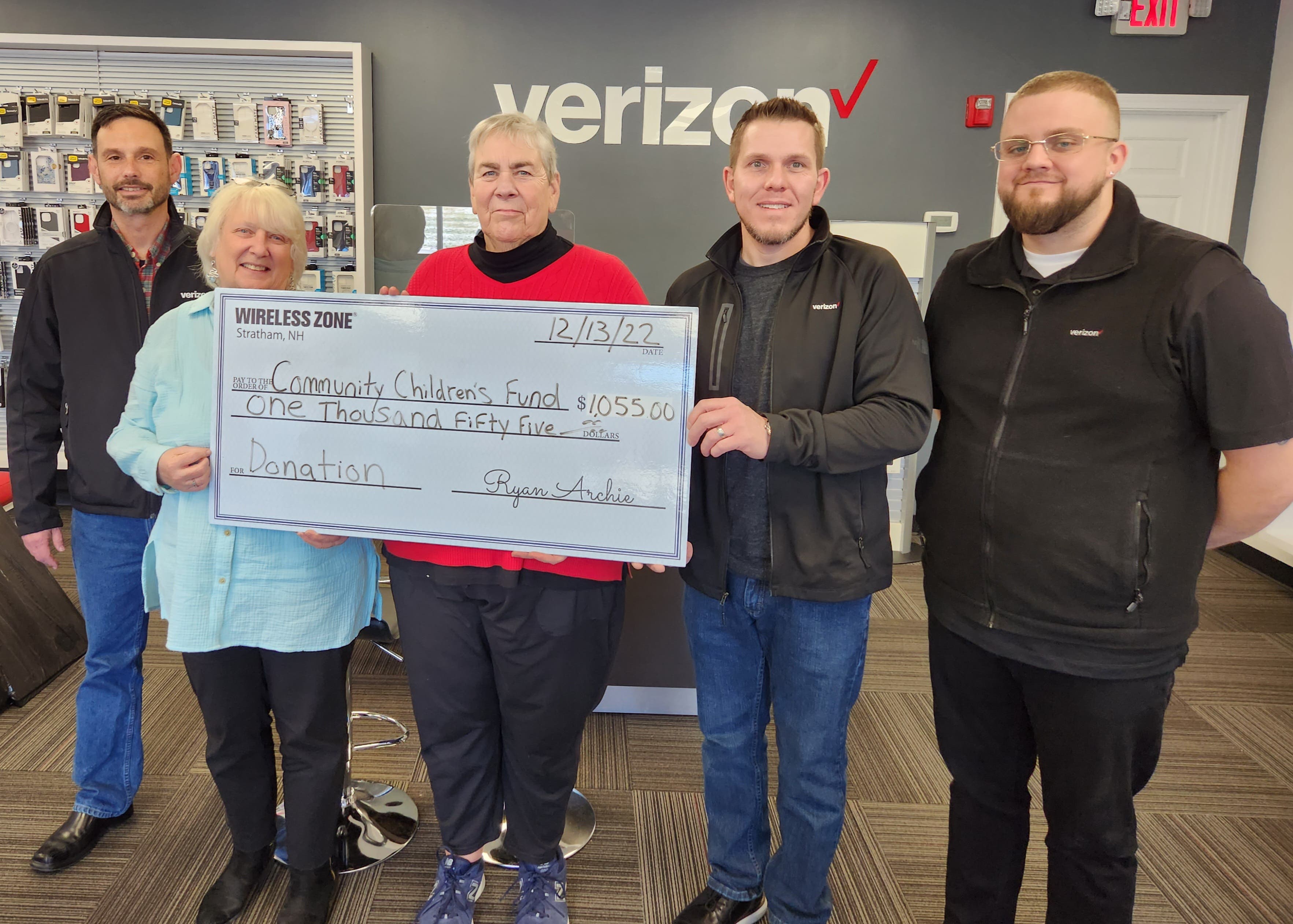 Verizon Wireless Zone in Stratham Raised Money for The Children's Community Fund 