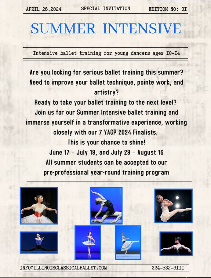 Summer Intensive ballet training registration