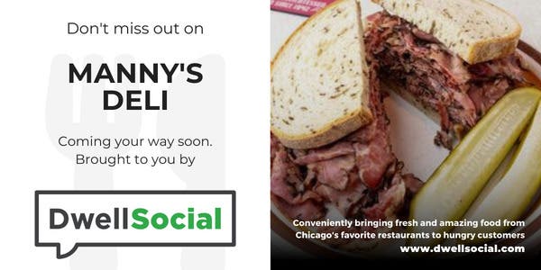 The iconic Manny's Deli is bringing pastrami, brisket, + more your way. Order by noon day-of