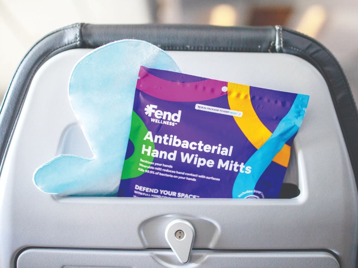 Travel Must-Have with Fend Antibacterial Hand Wipe Mitts