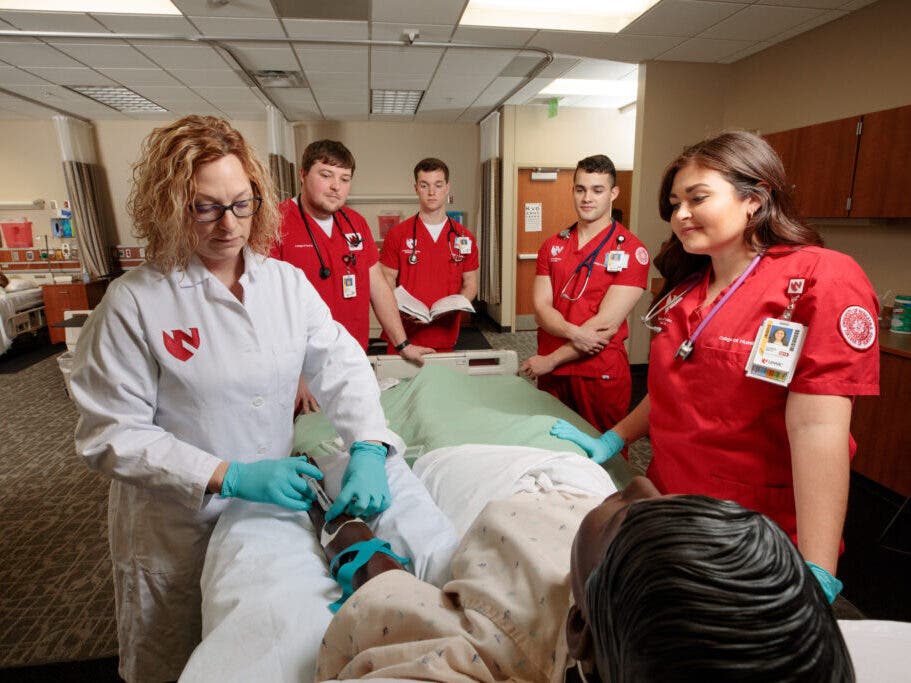 Hands-on learning at the University of Nebraska Medical College, northern division, in Norfolk, Nebraska. 