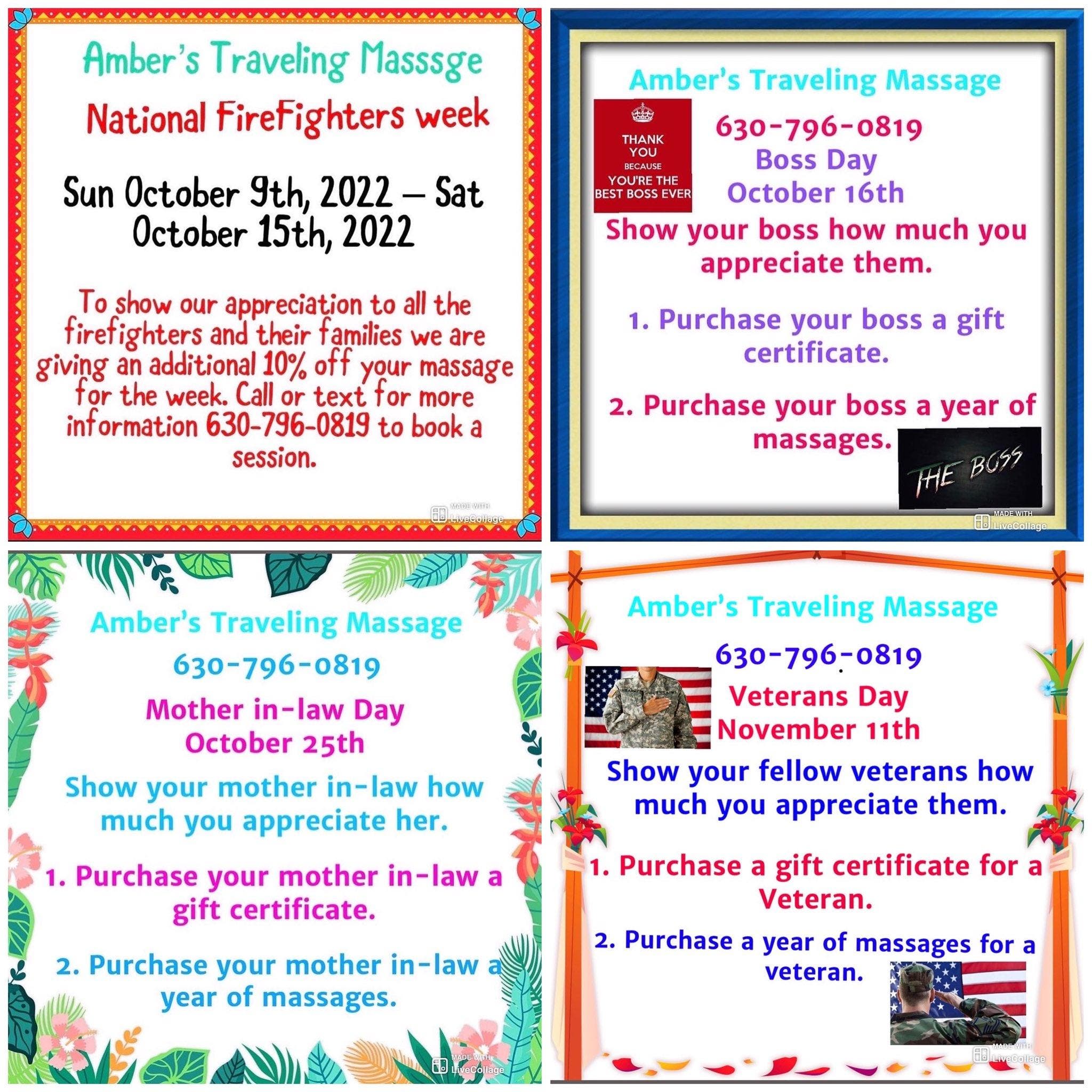 Massage discounts to show appreciation 