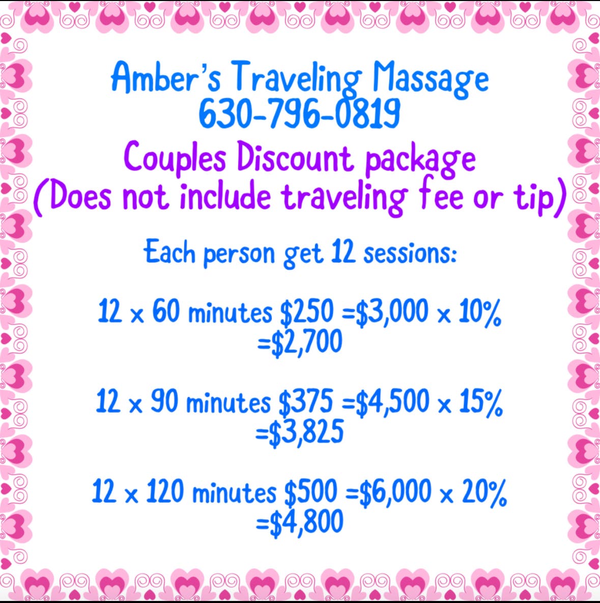 Last chance to purchase massage package with exclusive offers.