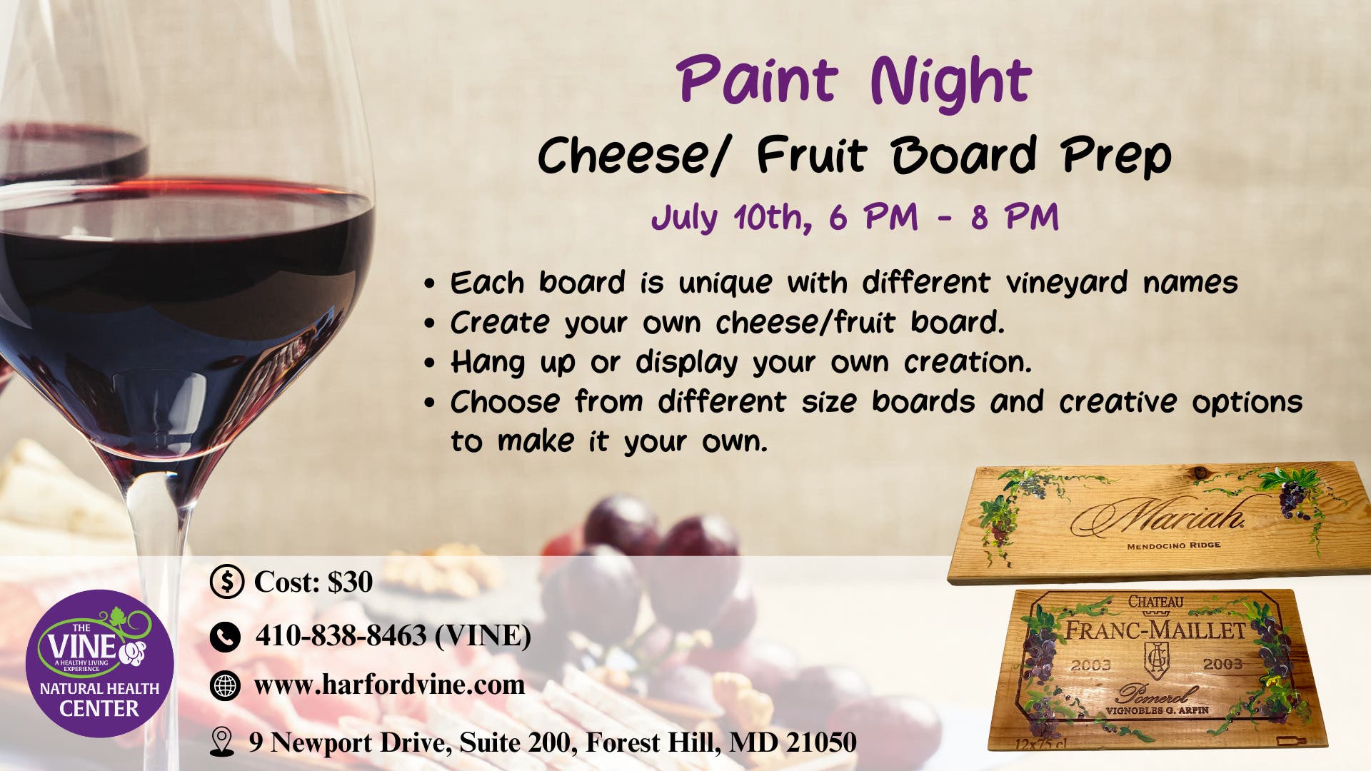 Paint Night: Cheese/ Fruit Board Prep