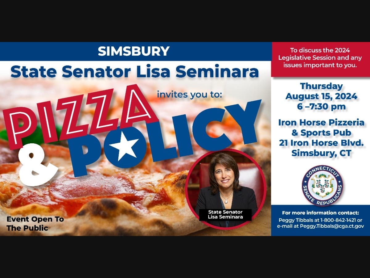 State Senator Offering 'Pizza And Policy' At Simsbury Forum