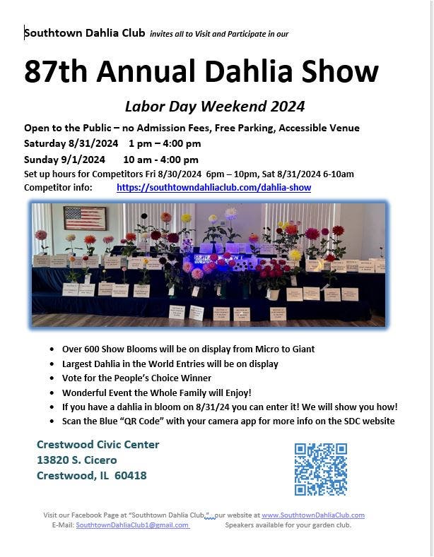 Southtown Dahlia Club 87th Annual Dahlia Show