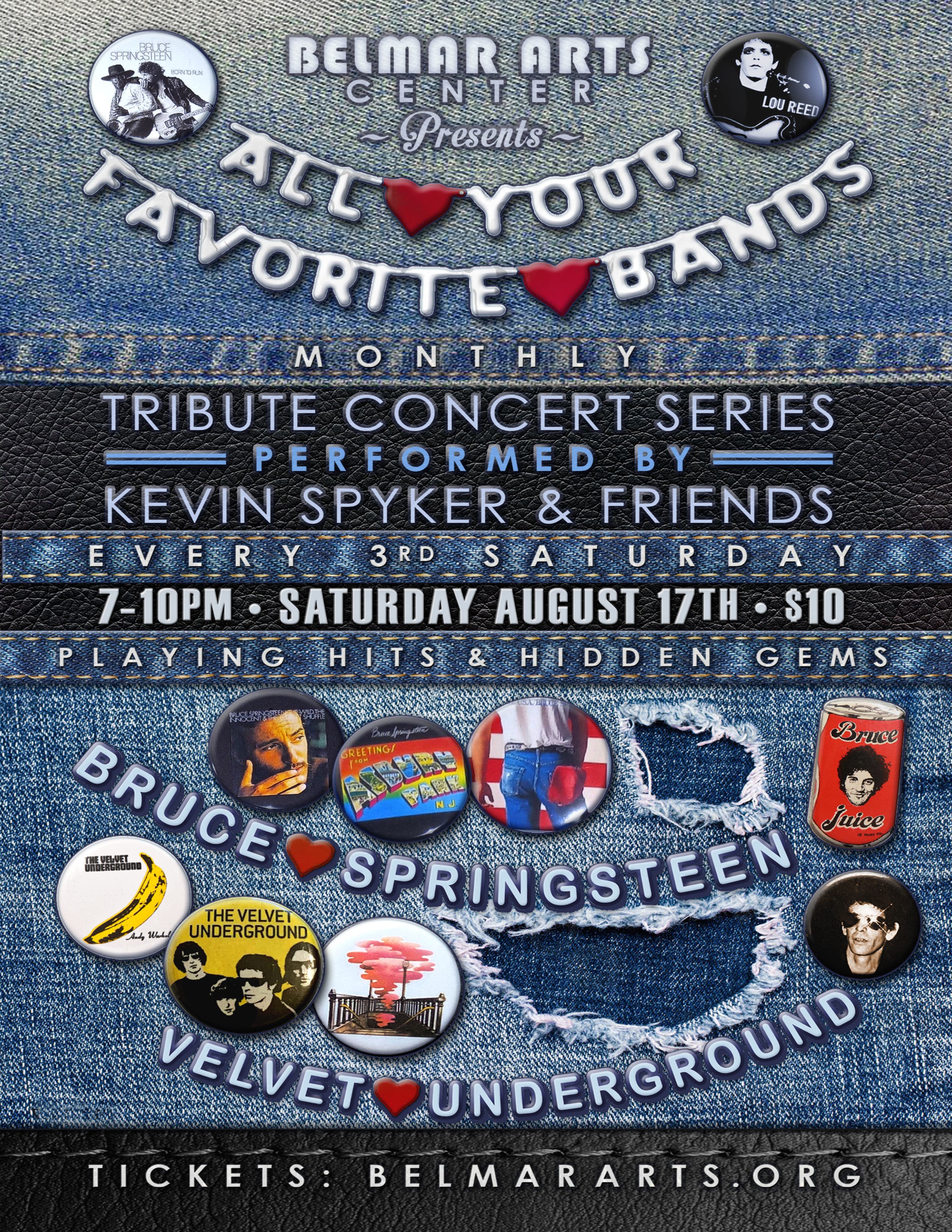 "All Your Favorite Bands" Monthly Tribute Concert: Bruce Springsteen & Velvet Underground