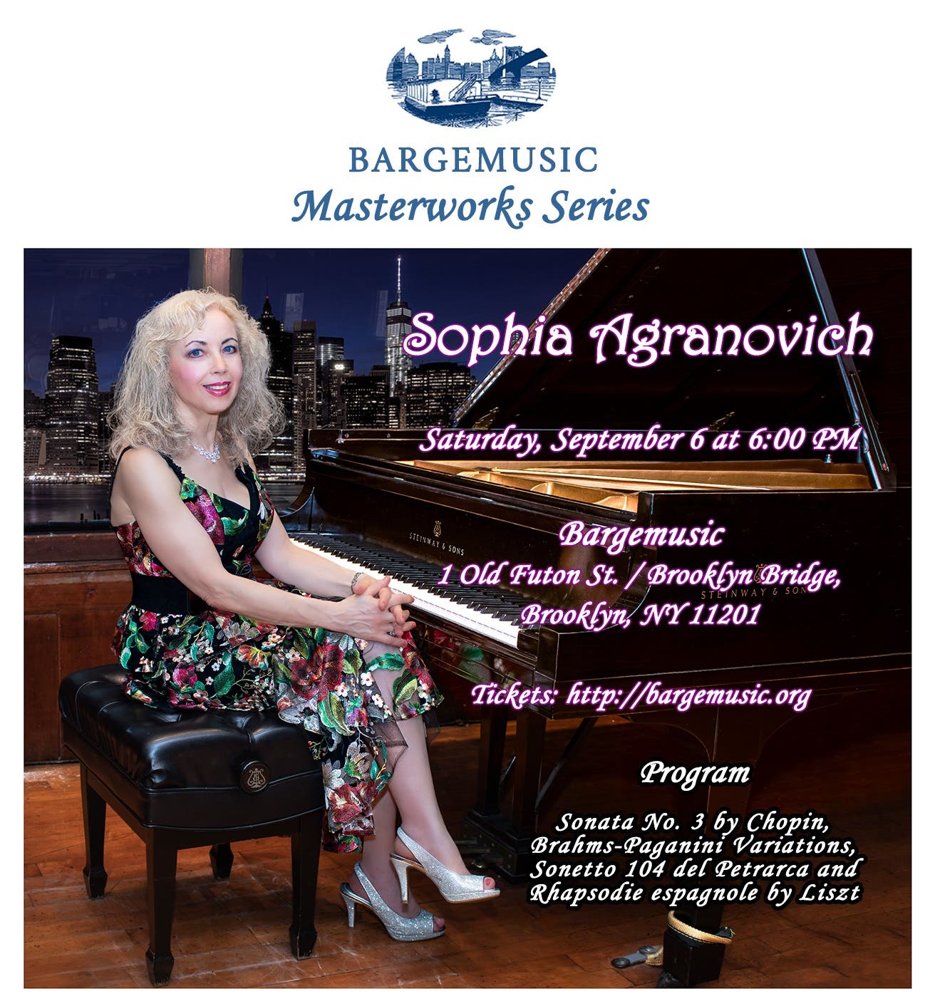 Enthralling Concert on the Water: Sophia Agranovich at Bargemusic