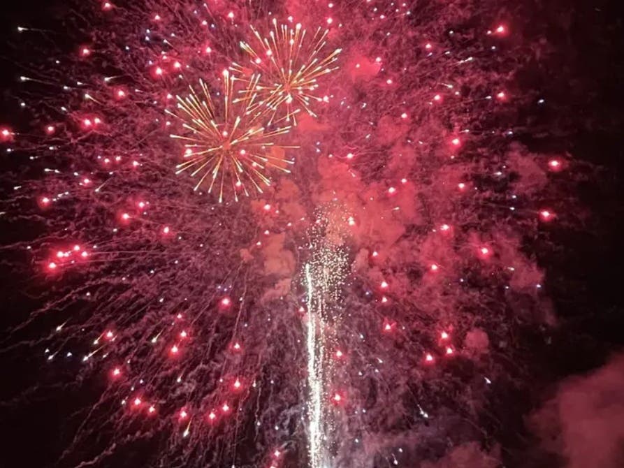 Fireworks explode over Bucks County.