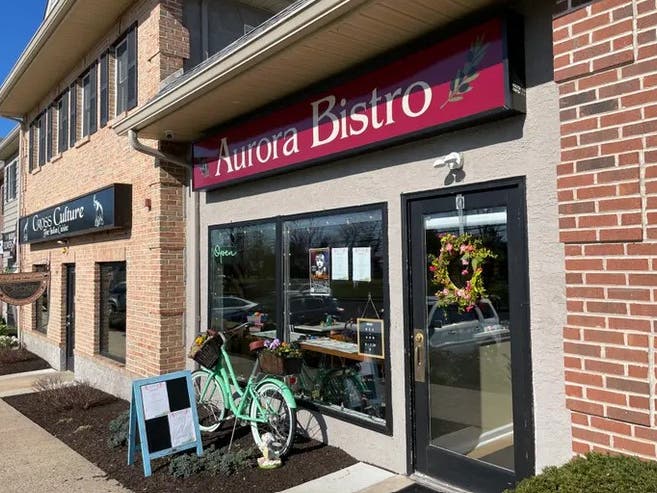 The Aurora Bistro at the Buckingham Green Shopping Center across from Holicong Park.