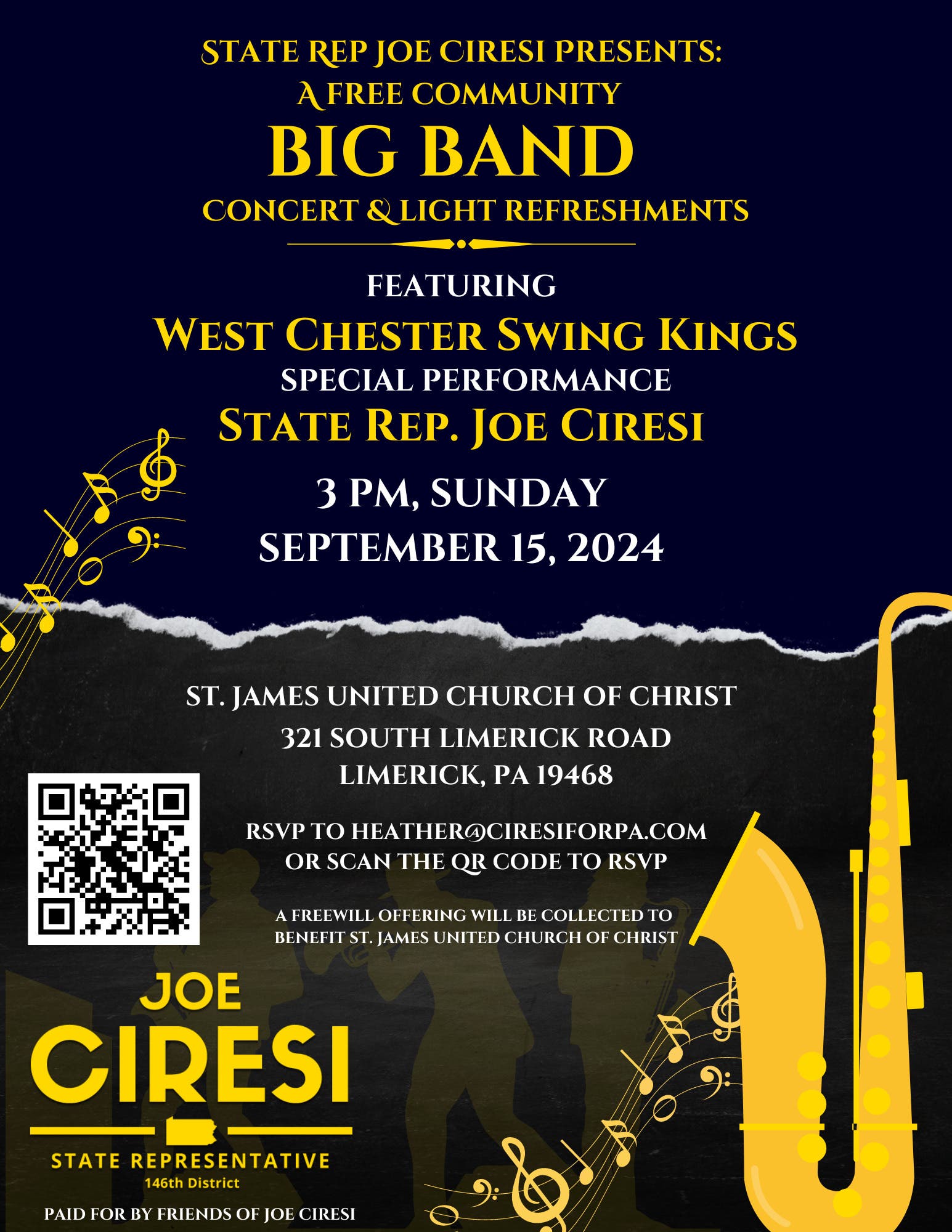 State Rep. Joe Ciresi Presents A FREE Community Big Band Concert