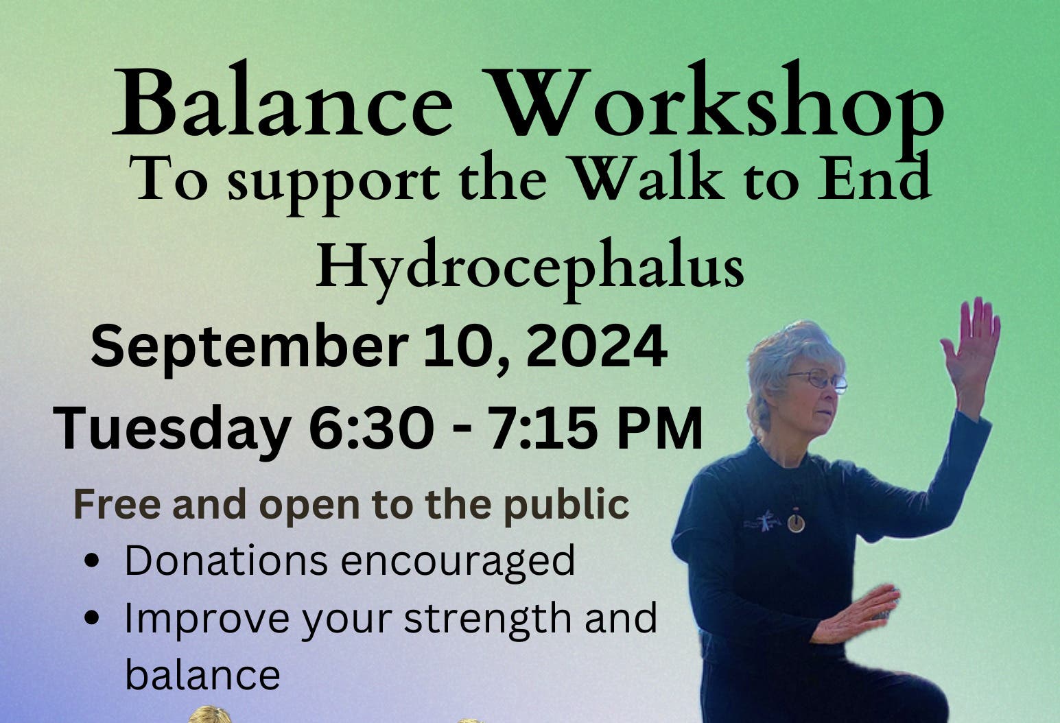 Balance Workshop, Walk for Hydrocephalus Fundraiser