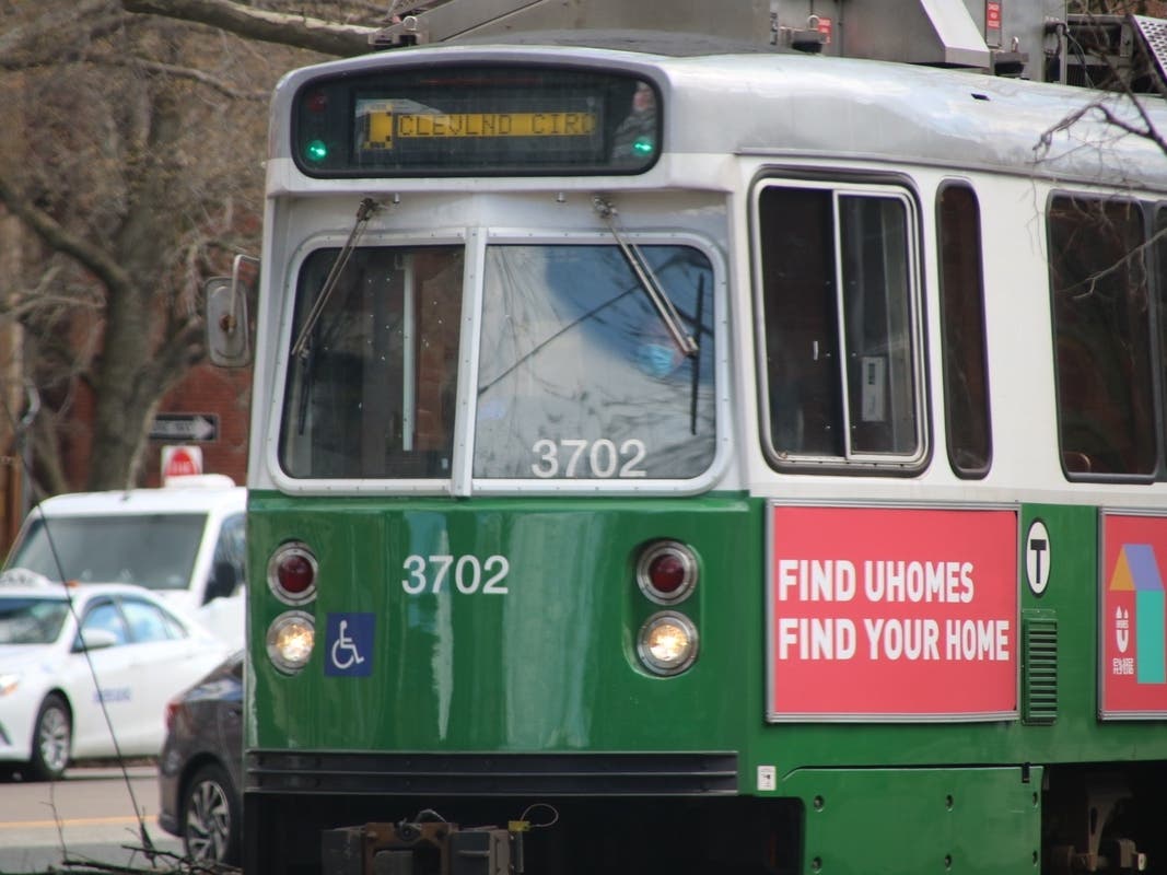 MBTA Transit Police said a driver told them her car got stuck after she accidentally turned onto train tracks in Brookline around 5:30 p.m. Sunday. 