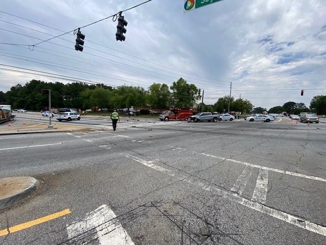 The intersection of Lawrenceville Highway and Sugarloaf Parkway will be shut down for at least an hour while police investigate a fatal accident.